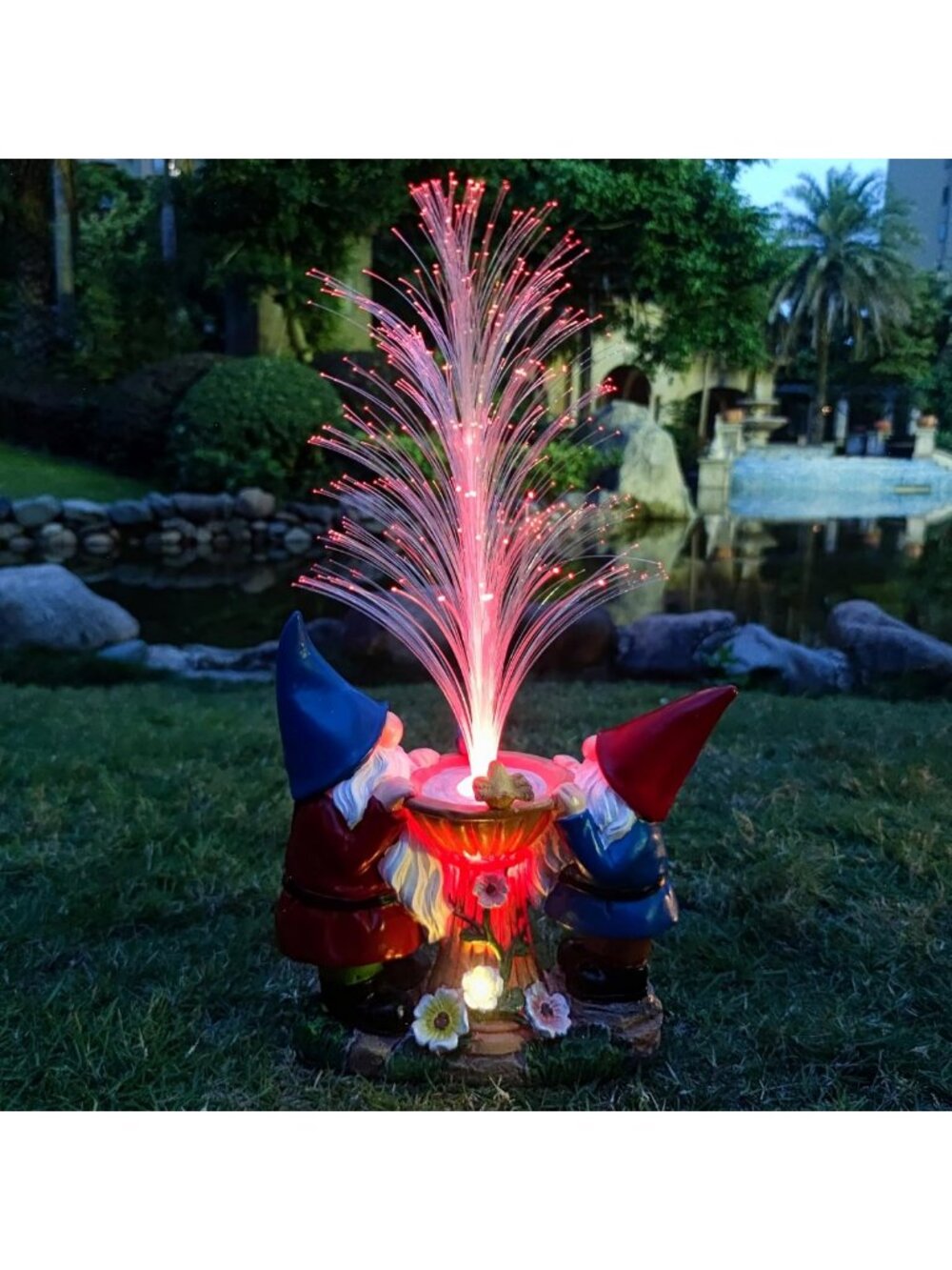 Solar Gnome Statue with LED Lights | Color Changing Garden Decor for Outdoor